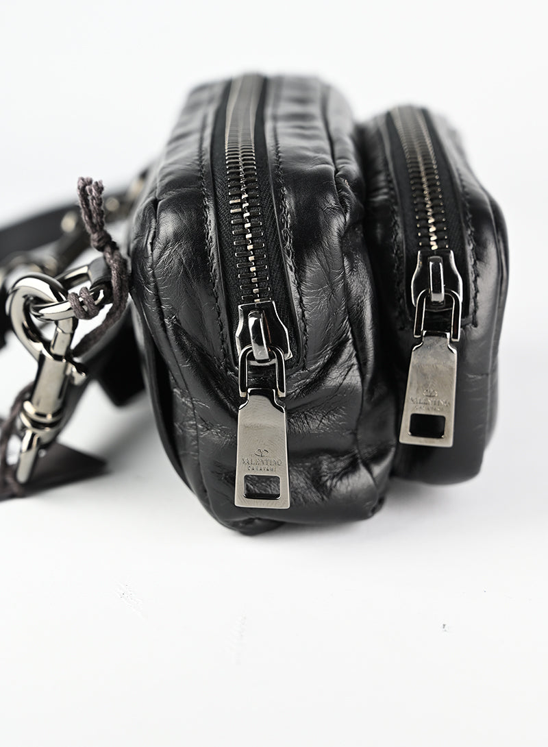 Valentino Black VLTN Crossbody Bag for Women | Luxury Leather Shoulder Purse | Perfect for Parties, Dates & Evening Events