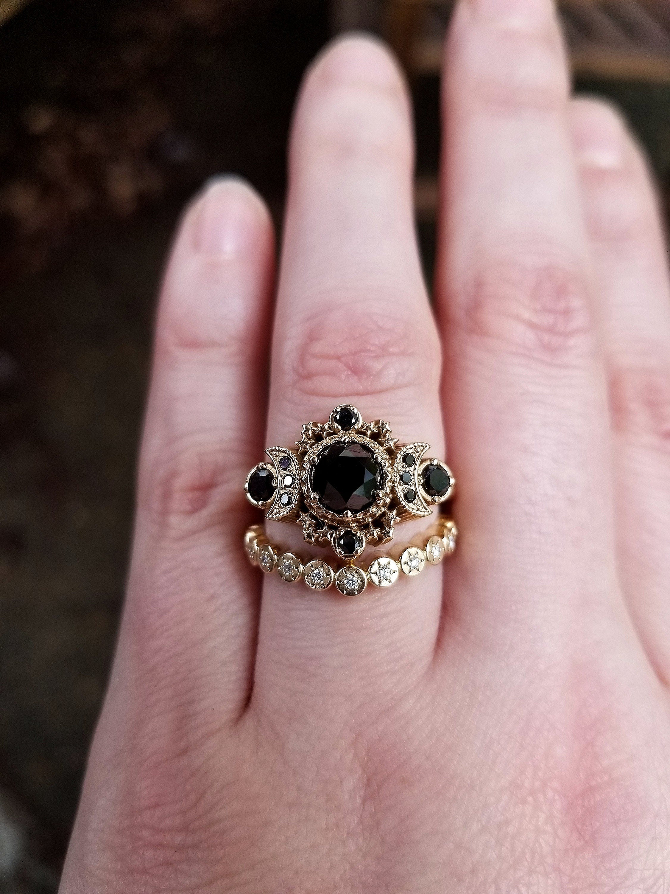 14K Gold Sun Disk Curved Wedding Band - Elegant Celestial Diamond or Alexandrite Stacking Ring for Women | Perfect for Bridal Jewelry, Anniversary Gifts & Everyday Wear