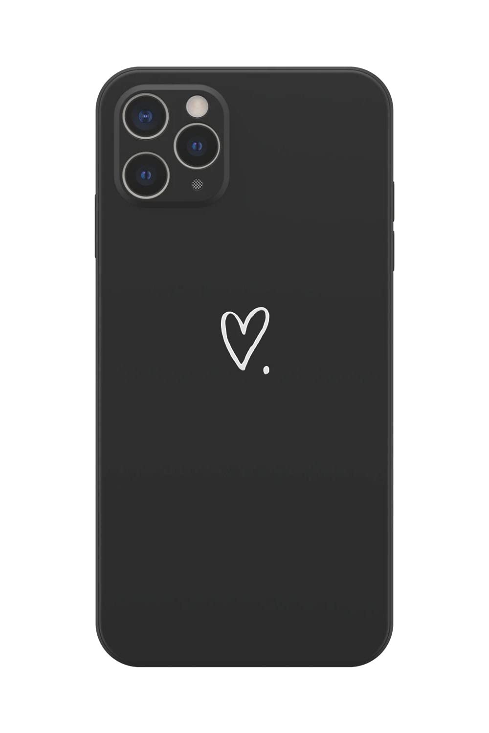 Cute Love Heart Cube Straight Edge Soft Liquid Silicone Phone Case Compatible with iPhone 8/7/SE - Shockproof Protective Cover with Non-Slip Grip for Women Girls (Black) | Perfect for Daily Use, Work & Travel
