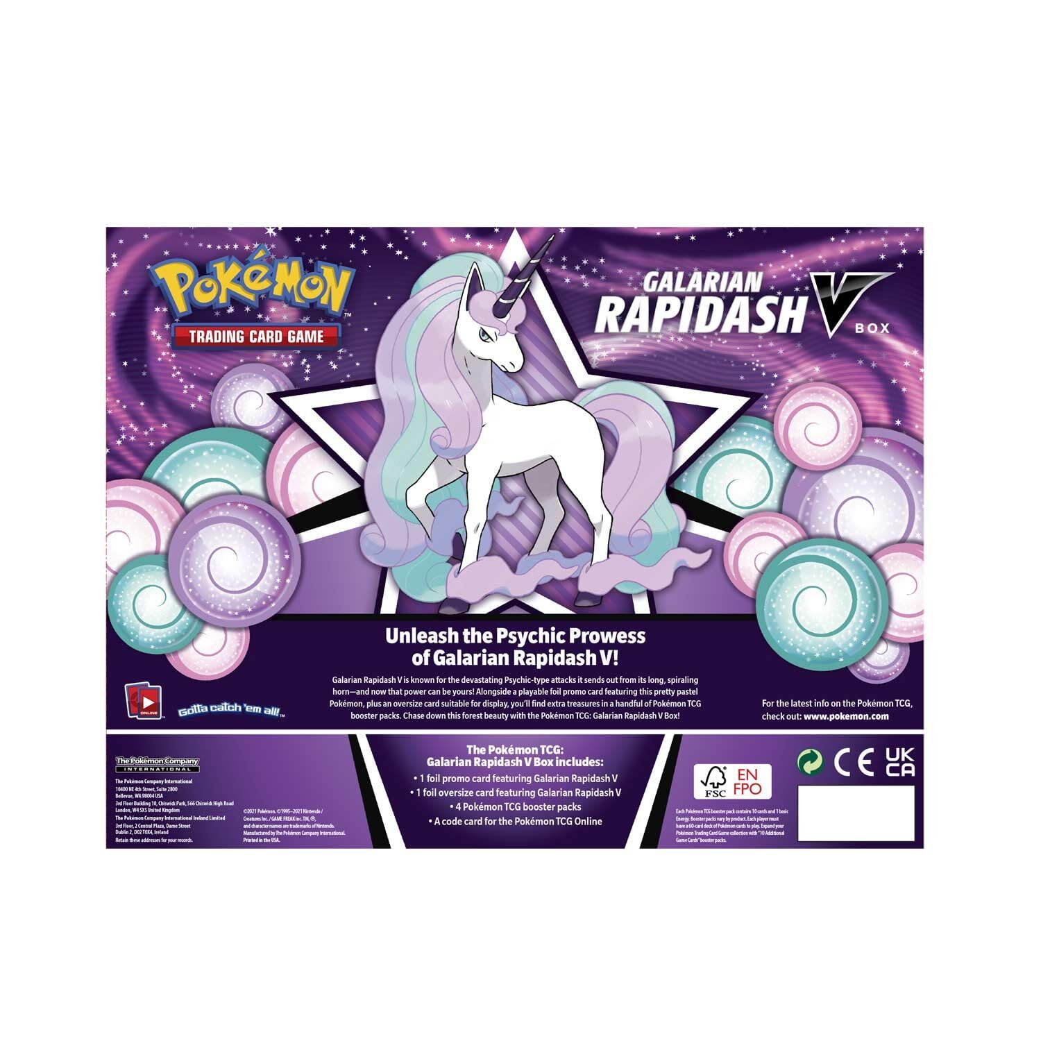 Pokemon TCG: Galarian Rapidash V Box - Collectible Trading Card Game for Kids & Adults | Perfect for Battles, Gifts & Display