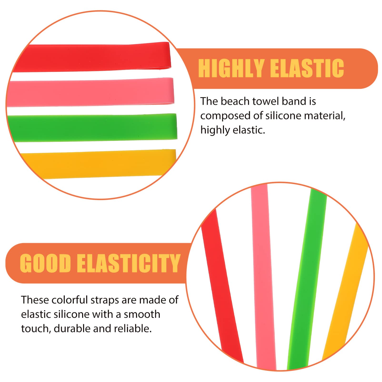 DOITOOL 4-Pack Silicone Beach Towel Bands for Chairs - Elastic Clips for Pool, Lounge & Cruise Chairs - Secure Towels Perfectly for Beach Vacations & Summer Relaxation