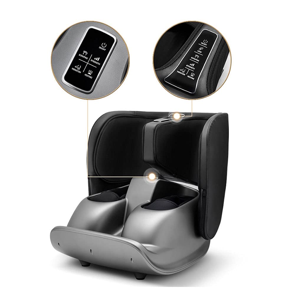 Electric Foot Massager with Kneading, Rolling & Heat Therapy - Deep Tissue Relief for Tired Feet, Legs & Calves - Perfect for Home Relaxation, Office Stress Relief & Post-Workout Recovery (Gray)