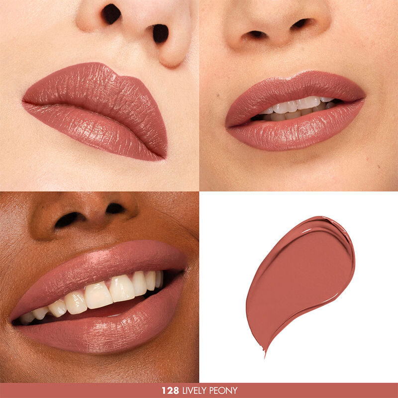 128 Lively Peony Rouge Artist For Ever - Long Lasting Waterproof Lipstick for Women, Vegan & Cruelty-Free Makeup - Perfect for Parties, Weddings & Everyday Wear