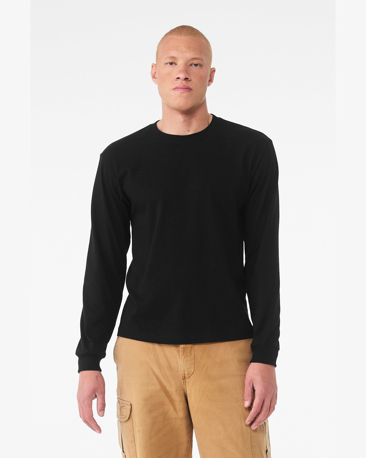 Bella + Canvas 3511 Unisex 6oz Heavyweight Long Sleeve T-Shirt - Soft Cotton Crewneck Tee for Men & Women - Perfect for Casual Wear, Workout & Layering