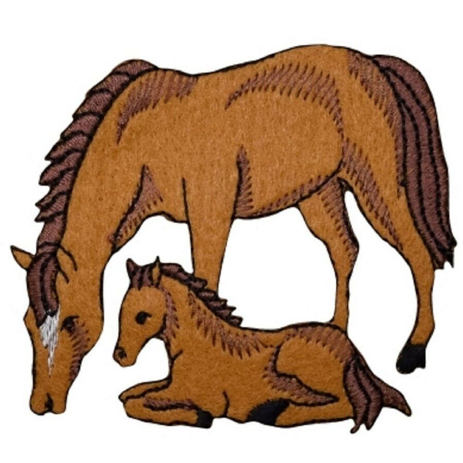Felt Horse Embroidered Iron On Patch - 3-1/8