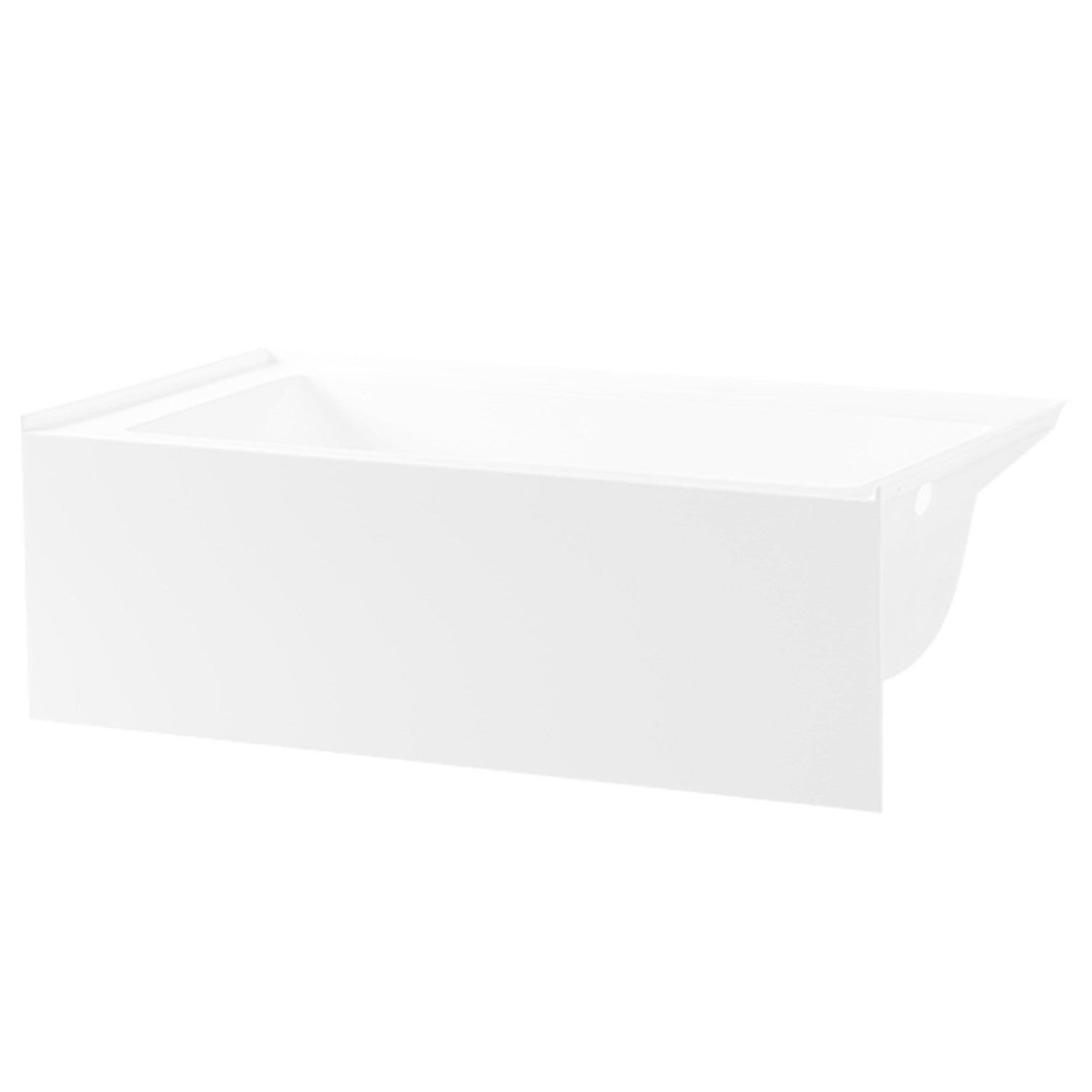 Aqua Eden 66 Inch Acrylic Rectangular 3 Wall Alcove Bathtub - Right Hand Drain, Glossy White | Freestanding Soaking Tub for Modern Bathrooms, Spa Relaxation & Luxury Home Decor