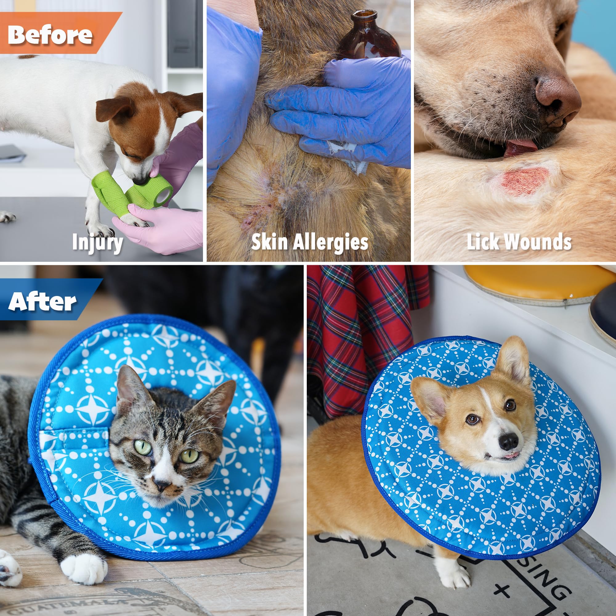 PETKARAY Soft Dog Cone Collar - Comfortable Recovery Donut Collar for Small Medium Large Dogs After Surgery (Size M) | Post-Surgery Protection for Wound Healing & Licking Prevention | Perfect for Home Recovery & Vet Visits