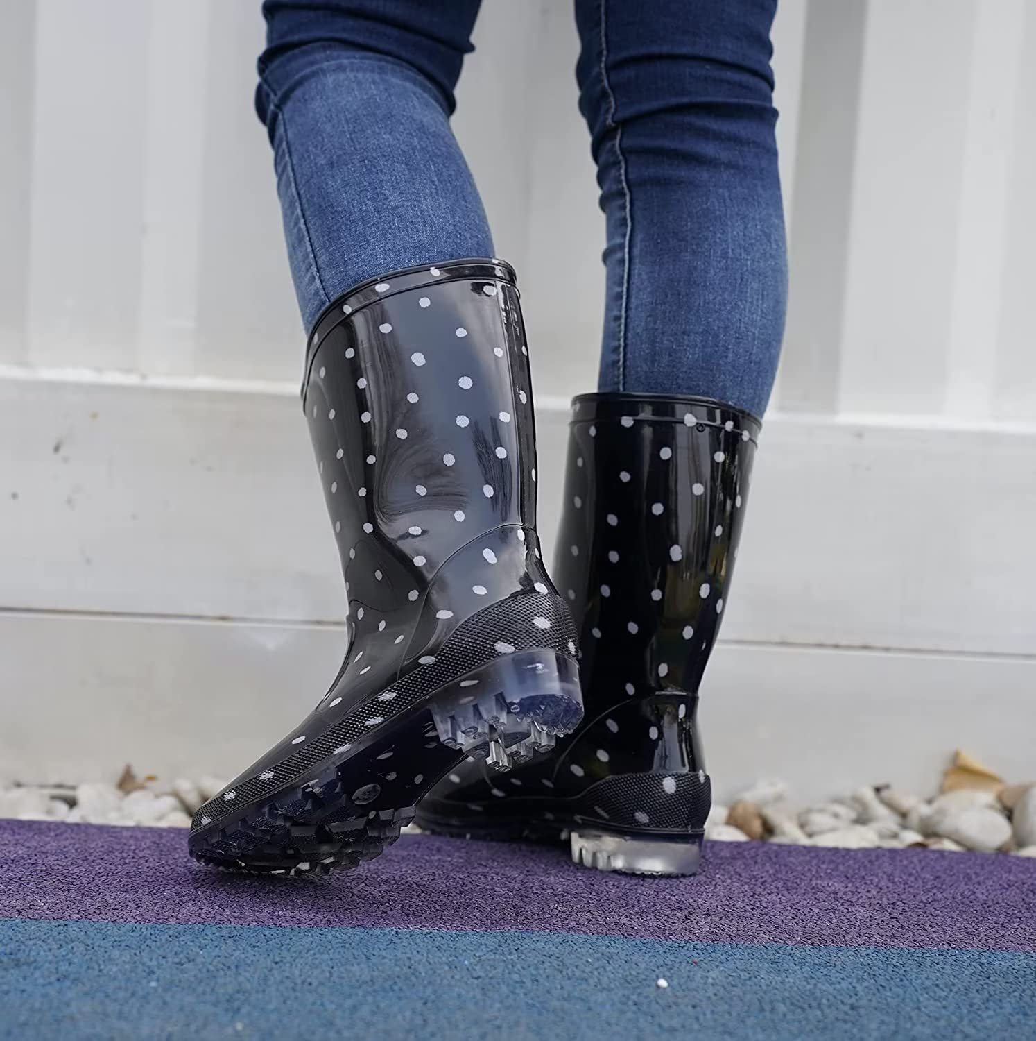 DaeRainy Women's Waterproof Mid-Calf Rain Boots - Non-Slip Garden, Fishing, Farm & Outdoor Work Boots for Women - Perfect for Rainy Days, Yard Work & Outdoor Activities