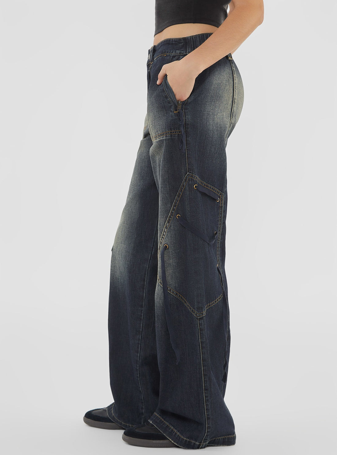 Guess Originals Grey Cargo Denim Jeans for Men - Stretch Comfort Fit Casual Pants | Perfect for Streetwear, Work & Everyday Fashion