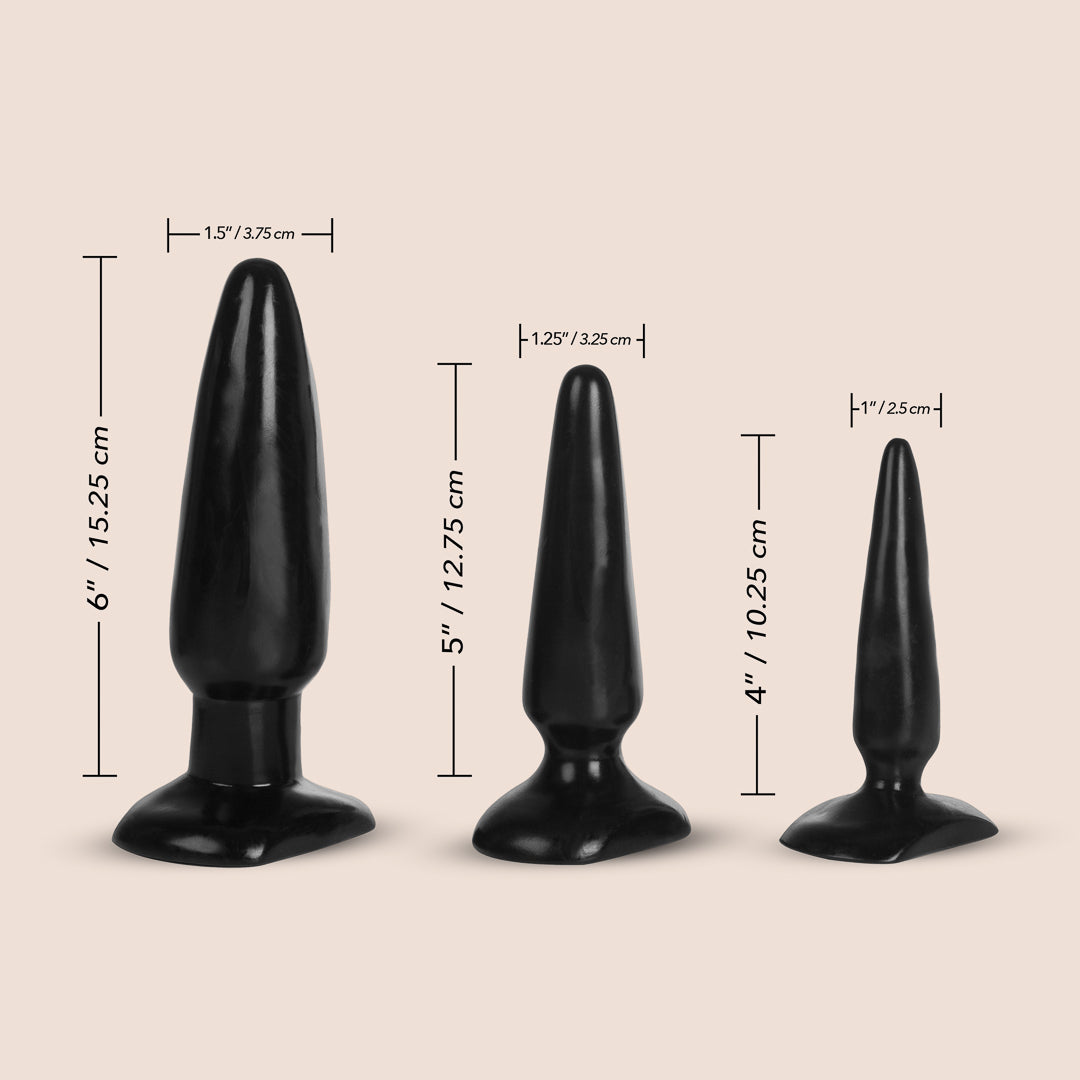 COLT Anal Trainer Kit - 3 Piece Butt Plug Set for Beginners & Advanced Users | Comfortable, Gradual Stretching | Perfect for Solo Play & Couples Use