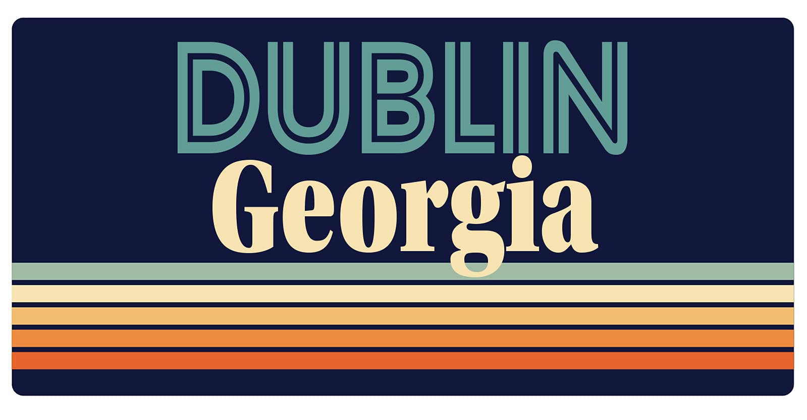 Vintage Dublin Georgia 5 x 2.5-Inch Retro Fridge Magnet - Perfect for Home, Office & Travel Souvenirs | Collectible Decorative Magnet for Refrigerators, Whiteboards & Metal Surfaces