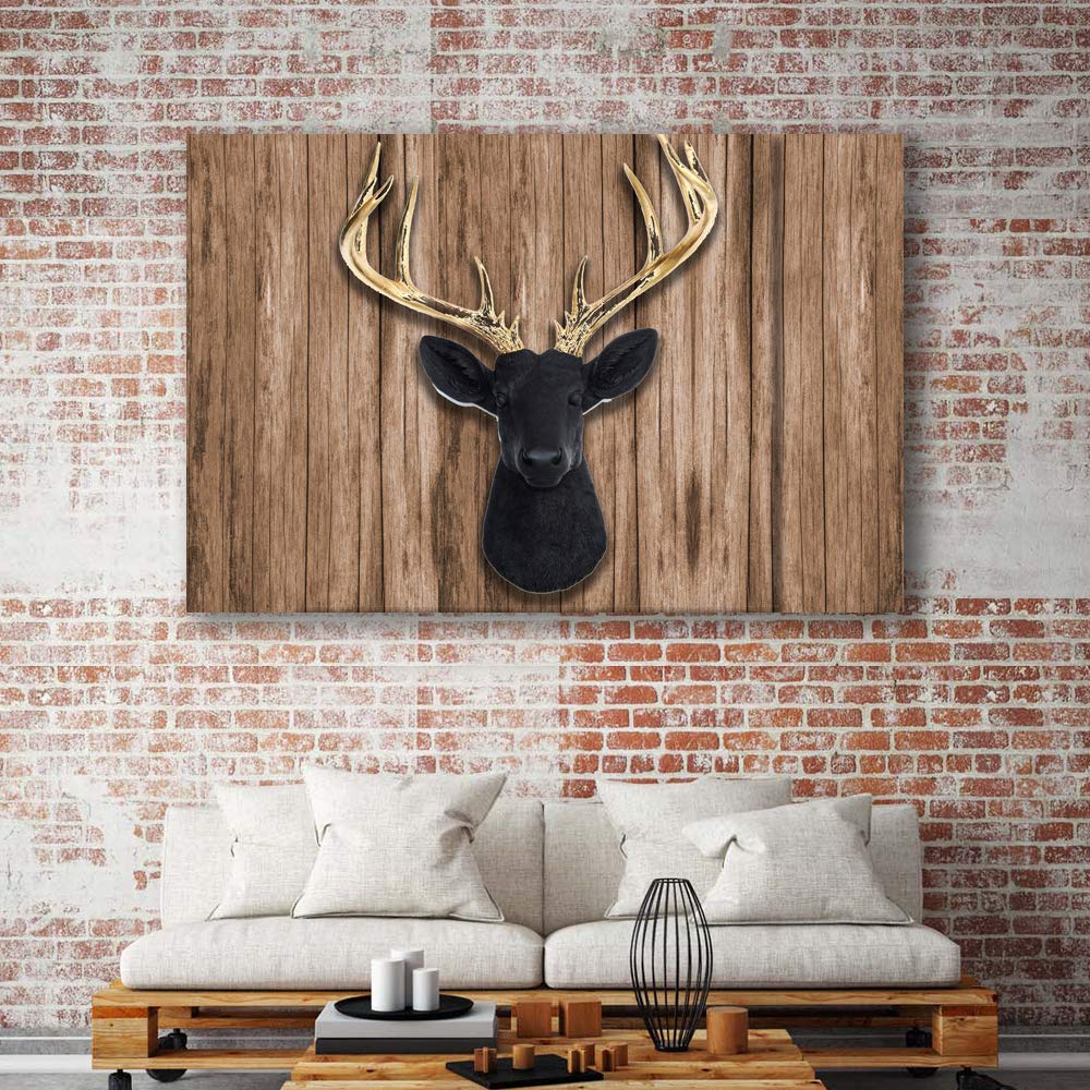 Wall26 Canvas Wall Art - Deer Animal Horn Giclee Painting - 32x48 Inches - Perfect for Bedroom, Living Room, and Home Decoration