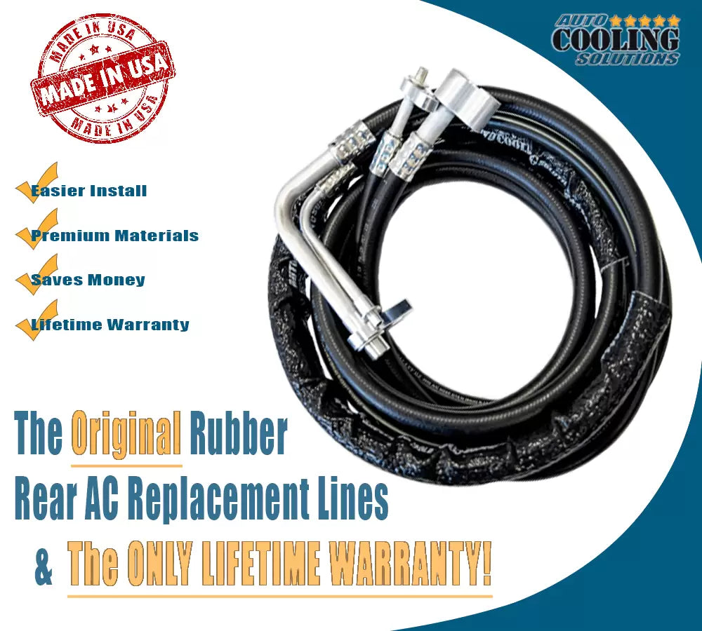 Rear AC Line Set for Chevy Tahoe, GMC Yukon, Cadillac Escalade (2015-2020) - Replacement AC Refrigerant Lines for SUV Cooling System Maintenance