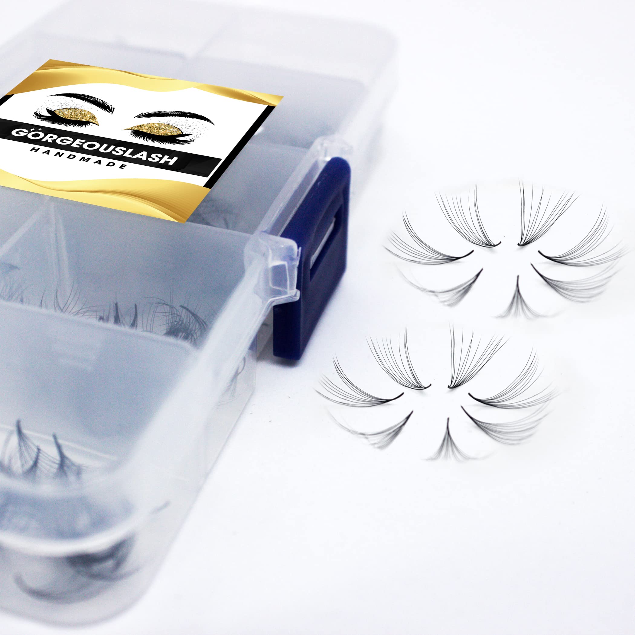 Premium 1000 Handmade Eyelash Extension Fans - 3D to 10D Volume Lashes (8D Curl C, 0.8mm) for Professional Salon & Home Use - Natural Look & Easy Application