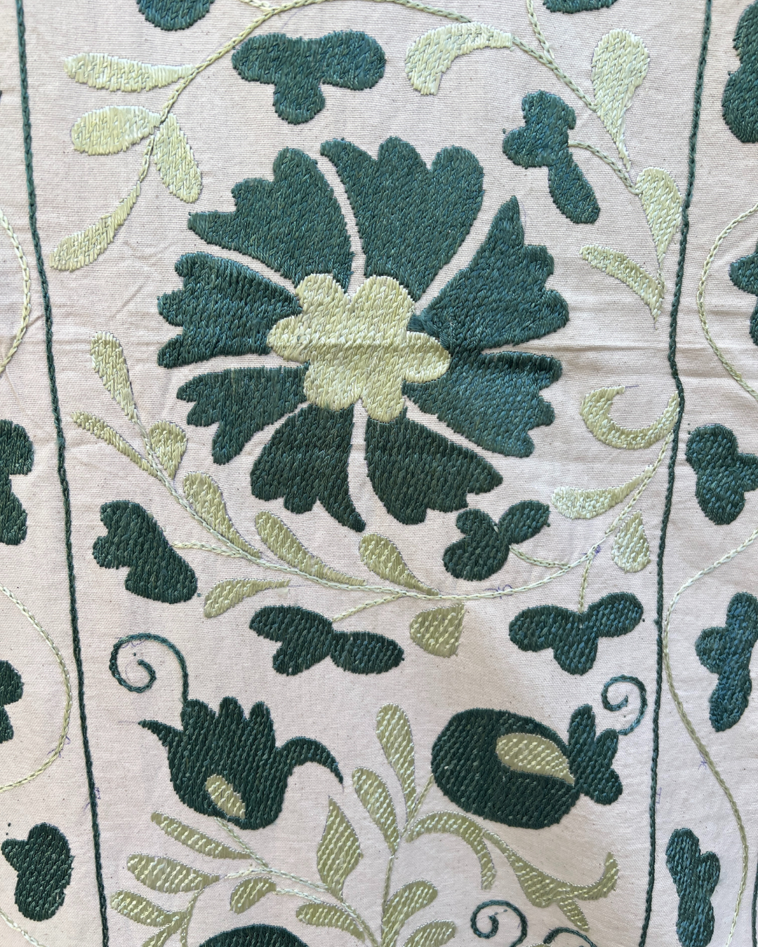 Authentic Suzani No. 223 Embroidered Textile - Handmade Uzbek Cotton Pillow Cover or Wall Hanging Decor for Boho Chic Home & Wedding Decorations
