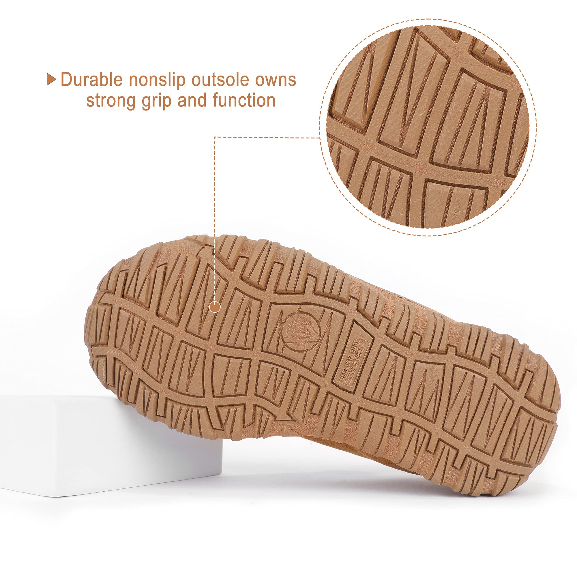 **Kids Memory Foam Moccasin Slippers for Boys & Girls - Non-Slip Indoor/Outdoor House Shoes - Perfect for Home, School, and Playtime**