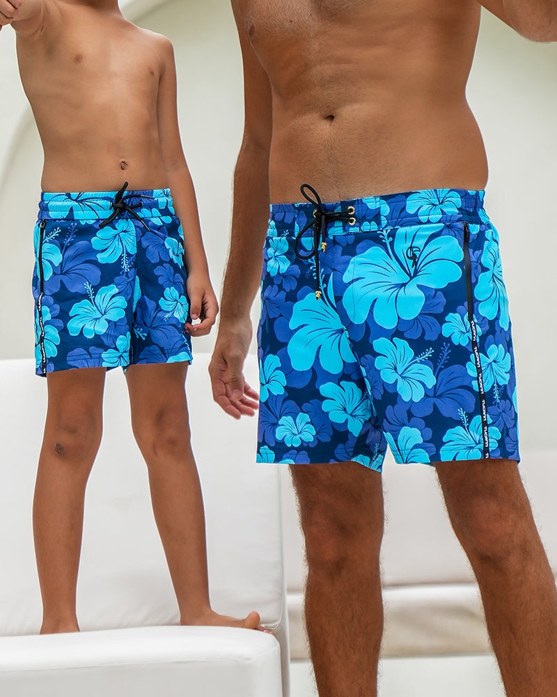 Boys' & Girls' Hawaiian Opihi Print Shorts for Kids - Comfortable Summer Beach Shorts for Outdoor Play, Vacation & Poolside Fun