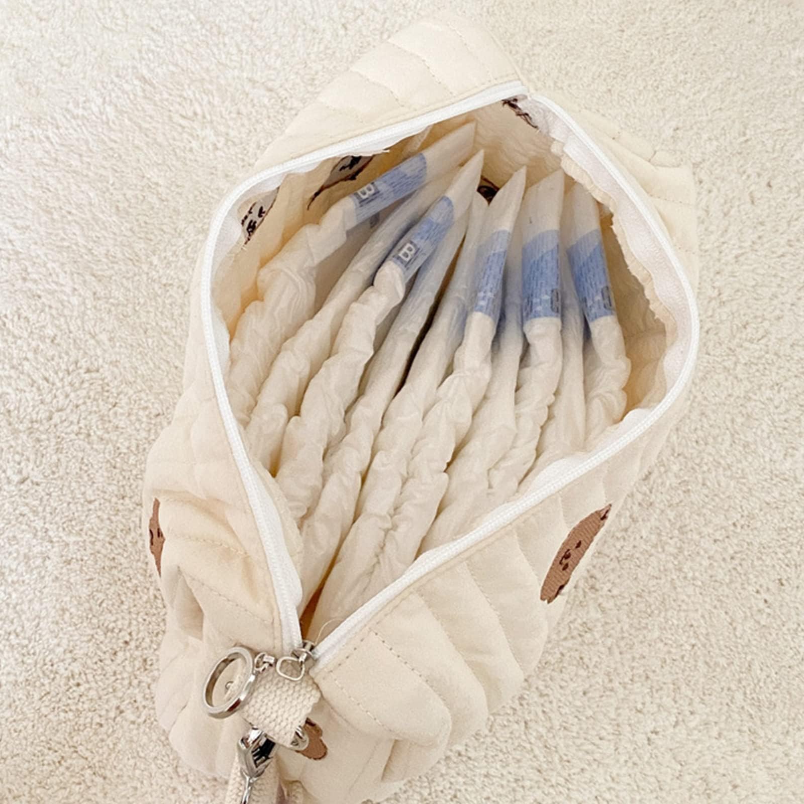 Lmbabter Baby Stroller Organizer Bag - Waterproof Diaper Bag with Multiple Pockets for Infant Carriage, Embroidered Mommy Storage Pouch | Perfect for Outdoor Walks, Park Visits & Traveling with Baby