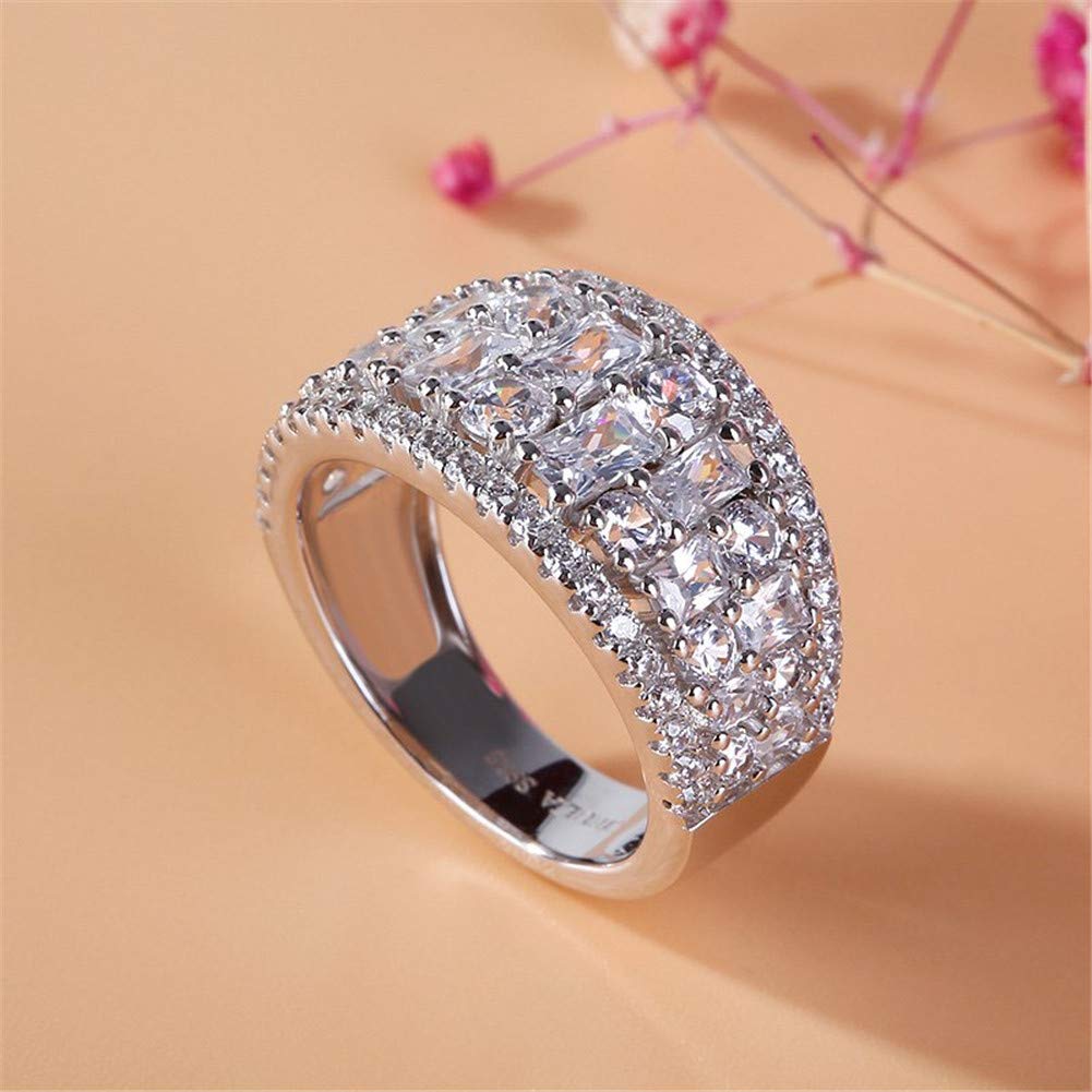 Jeulia 925 Sterling Silver CZ Diamond Band Ring for Women - Wedding, Engagement, Anniversary, Promise Ring - Elegant Bridal Jewelry Set for Everyday Wear & Special Occasions