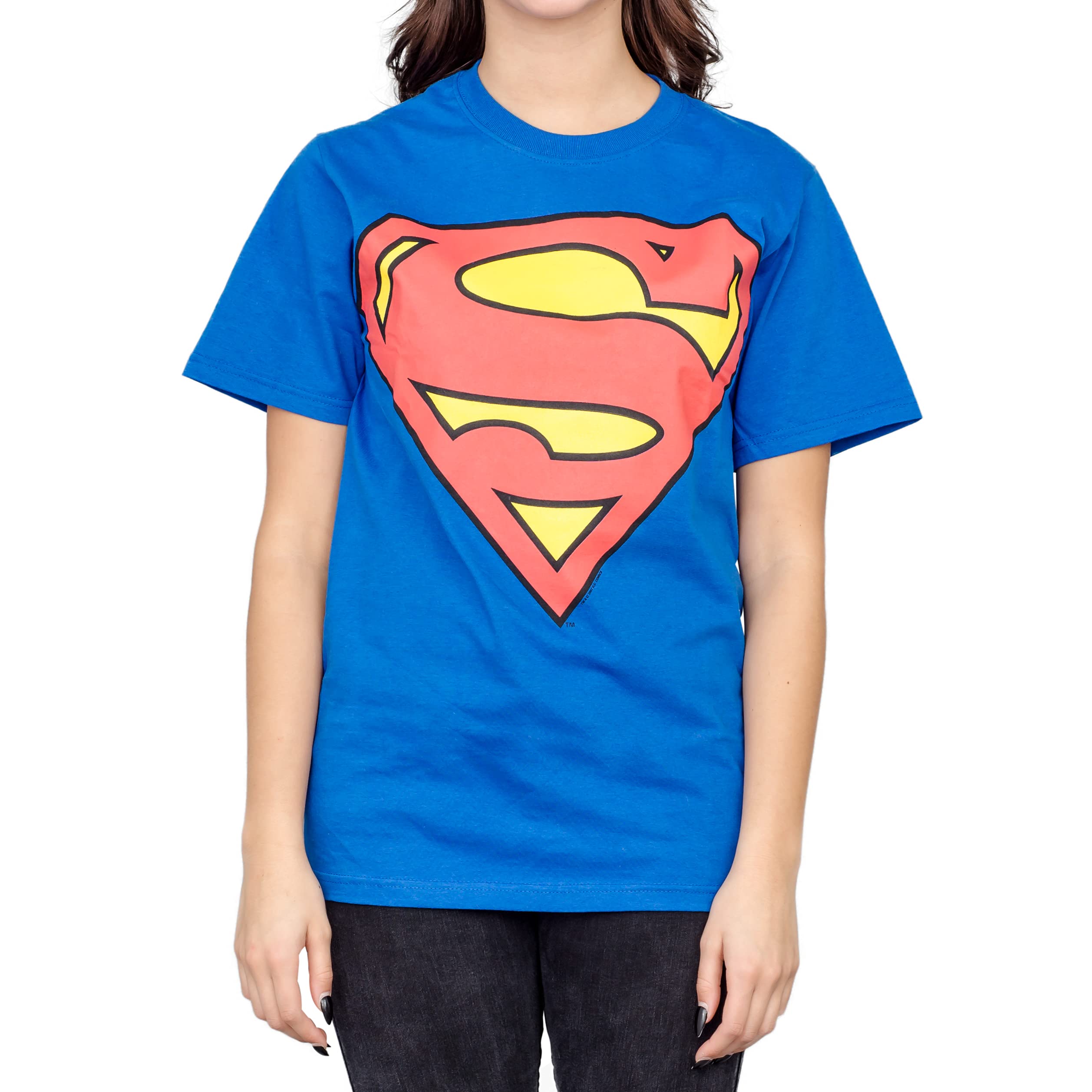 Superman Original Classic Logo T-Shirt - Blue Cotton Superhero Graphic Tee for Men | Casual Wear, Cosplay & Comic Book Fan Gifts