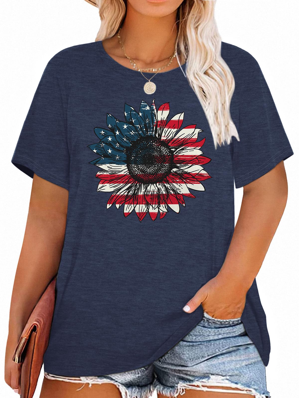 HDLTE Women's Plus Size Casual Short Sleeve Graphic Tee Shirt - Oversized Comfort Fit T-Shirt for Women | Perfect for Everyday Wear, Lounge & Street Style