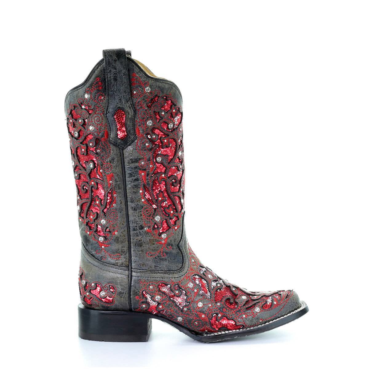 CORRAL White Glitter & Crystals Women's Square Toe Western Boots A3397 - Stylish Cowgirl Boots for Rodeo, Country Dance & Western Fashion