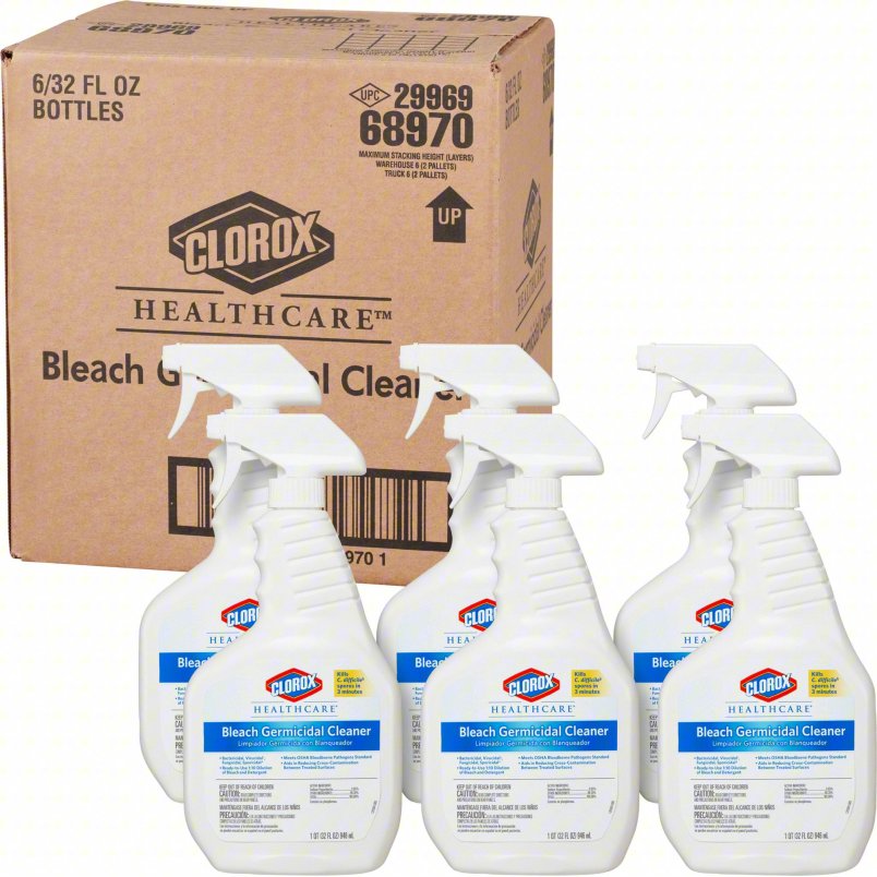 Clorox Germicidal Bleach Cleaner & Disinfectant - 32 oz (6 Pack) | Kills 99.9% of Germs & Viruses | Ideal for Kitchen, Bathroom, Laundry & Surface Disinfection