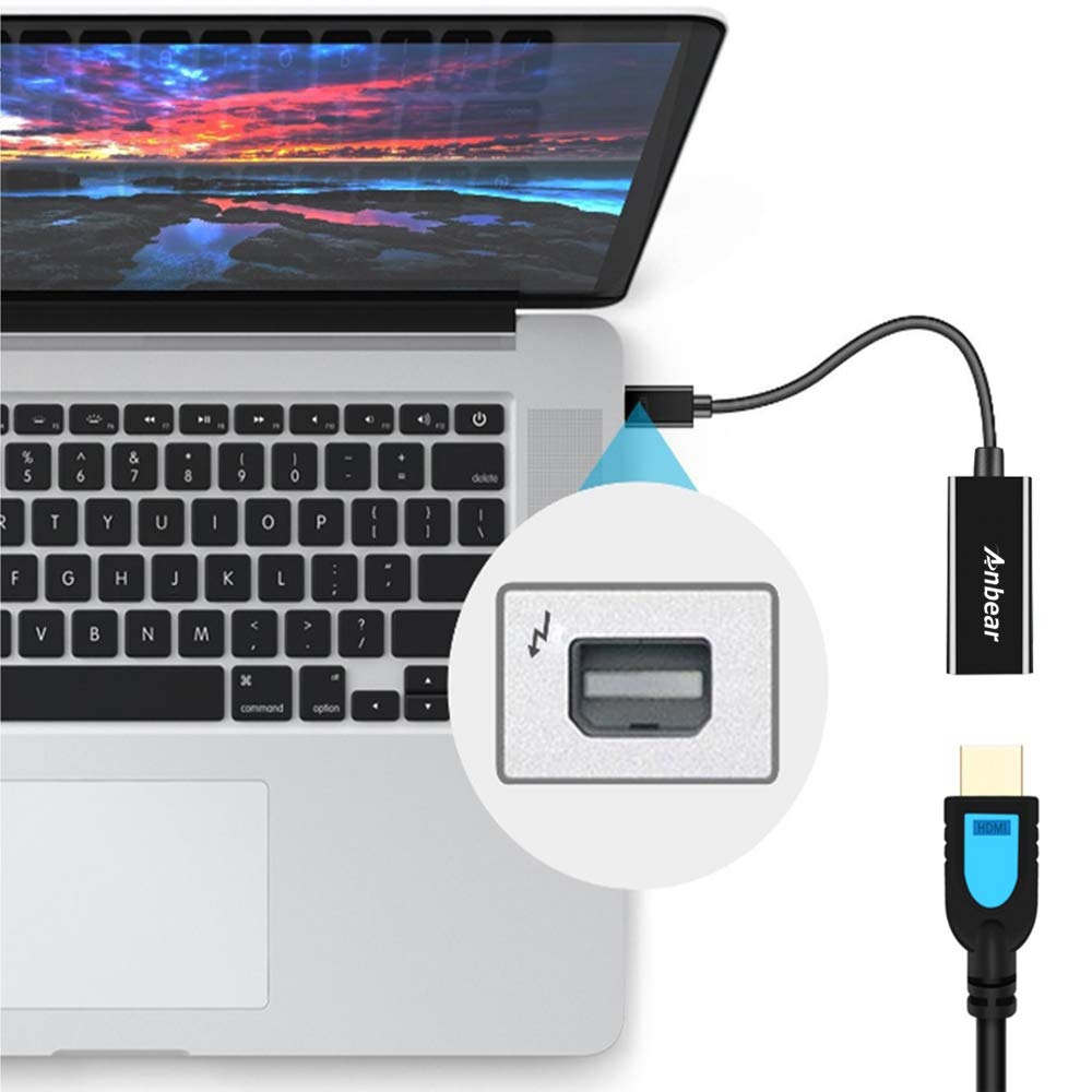 Gold-Plated Mini DisplayPort to HDMI Adapter | Thunderbolt to HDMI Cable for MacBook Pro/Air, Mac Mini & Surface Pro | 4K Video Streaming, Home Theater & Office Presentations