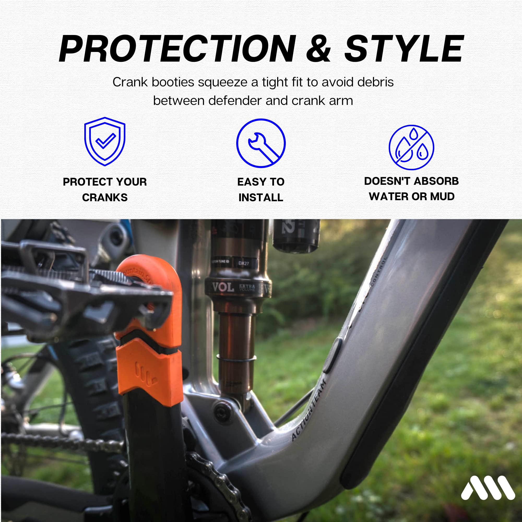 Mountain Bike Crank Boot Protectors - 4PC Gravel Bike Crank Arm Covers for Protection & Style - Perfect for MTB, Cyclocross & Off-Road Cycling