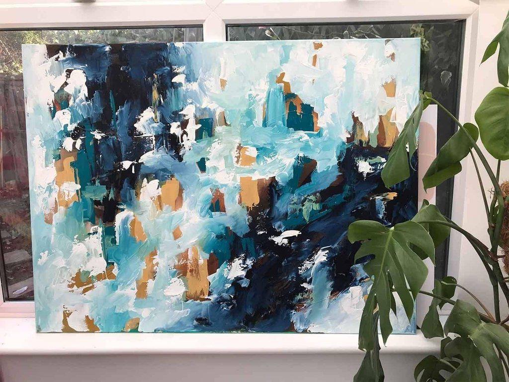 Star Seeker Original Handmade Canvas Painting - Wall Art Decor for Living Room, Bedroom & Office | Unique Space-Themed Home Decoration