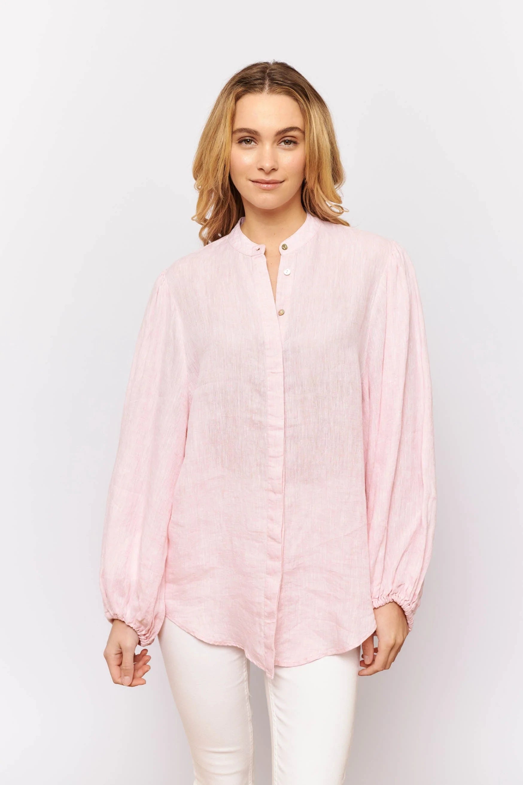 Charade Shirt in Sherbert Linen - Women's Casual Linen Top for Summer | Perfect for Beach Outings, Brunch Dates & Weekend Getaways