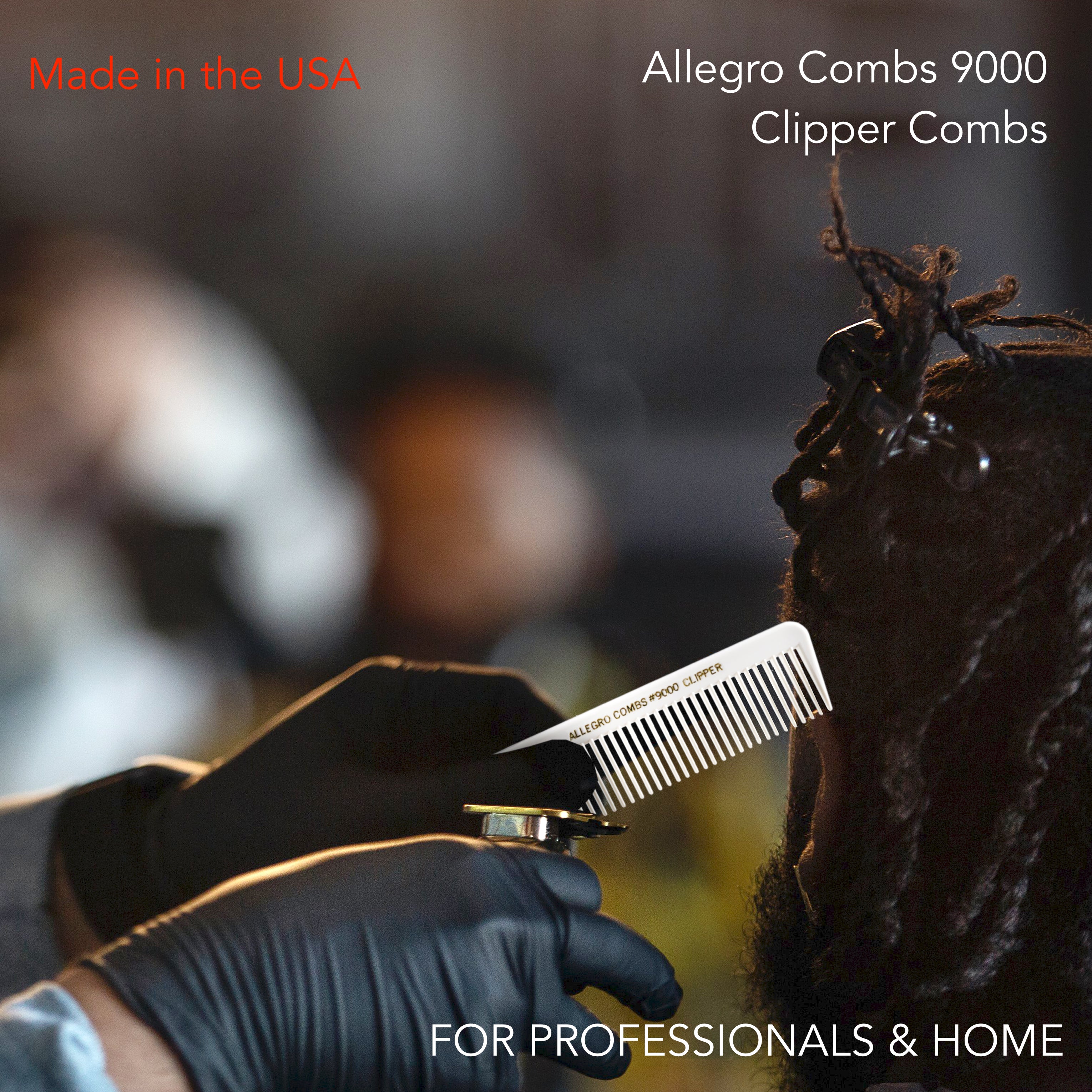 Allegro Combs #9000 Professional Hair Clipper Combs - 6-Piece Set for Blending, Flat Top, and Fading | Perfect for Barbers, Stylists & Home Haircuts