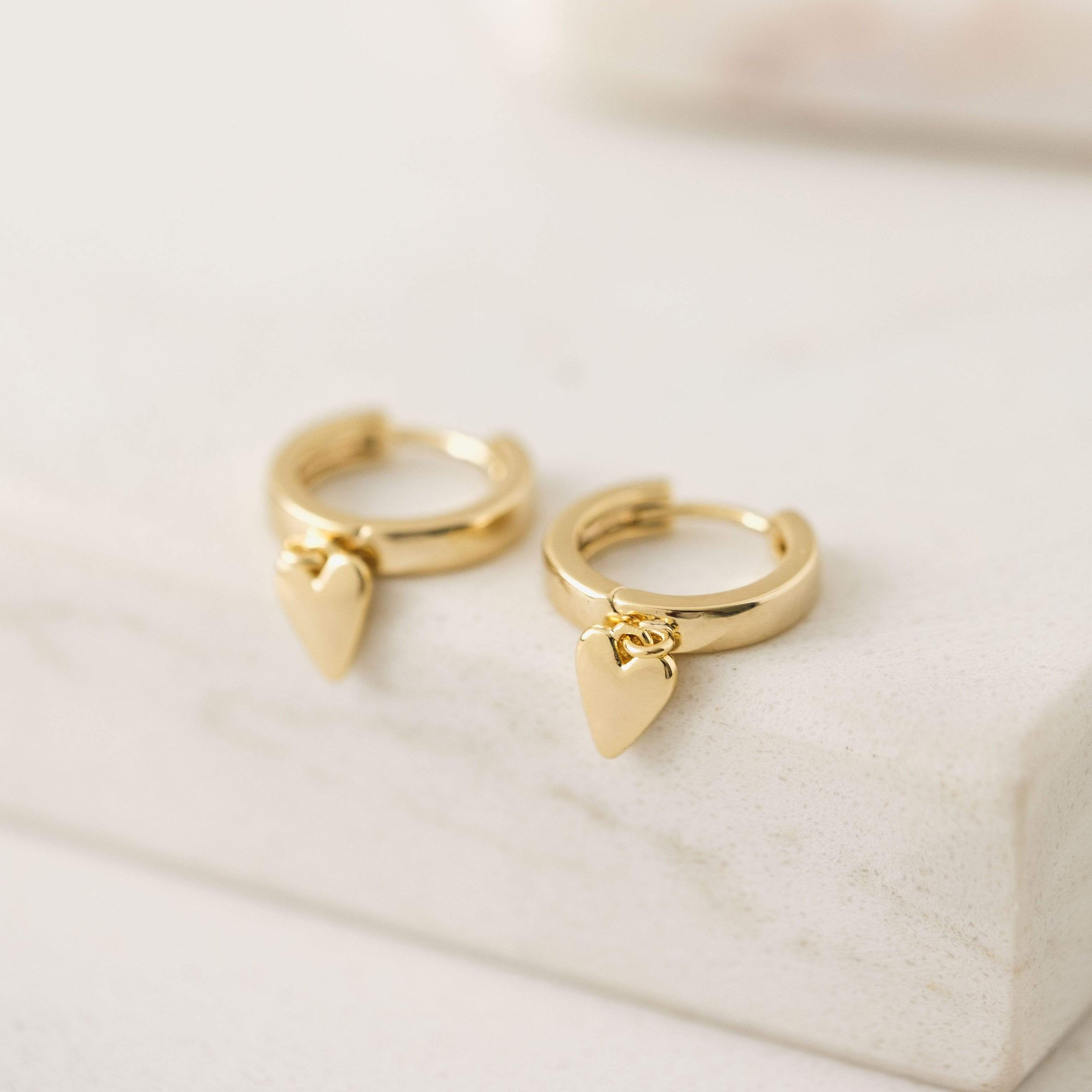Everly Heart Huggie Hoop Earrings - Dainty Gold Heart Hoops for Women - Perfect for Valentine's Day, Date Night & Everyday Wear