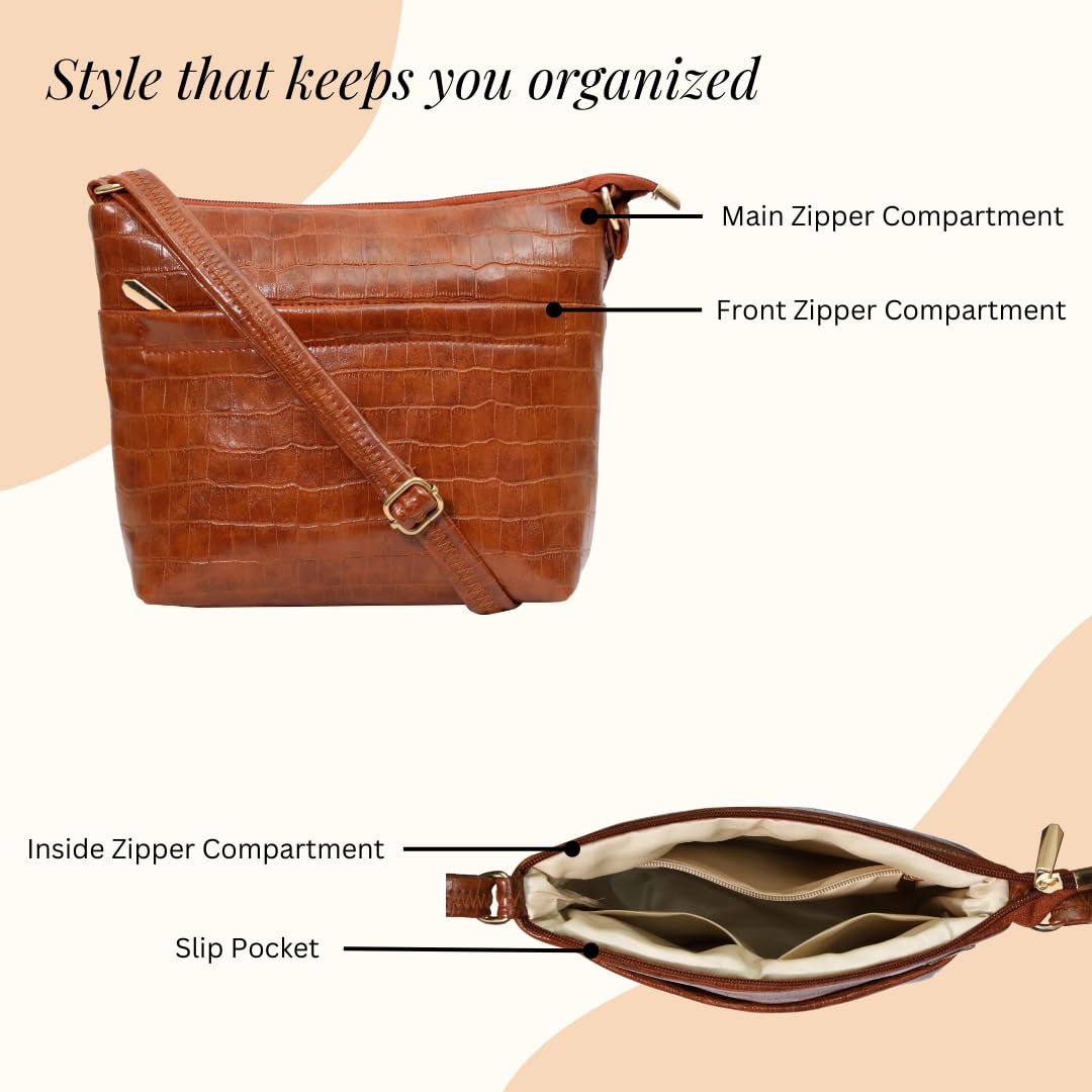 Stylish Women's Sling Bag with Multiple Pockets - Fashionable Crossbody Purse for Everyday Use, Travel & Work | Perfect Gift for Her