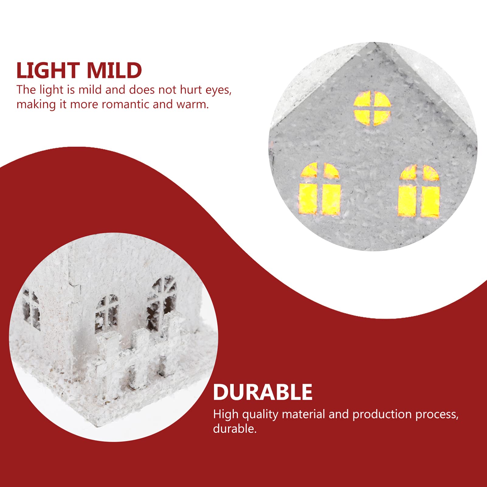 OSALADI 2-Piece Christmas Village House Set with LED Lights - Snowy Winter Village Decor for Holiday Tabletop, Mantel, or Christmas Tree Display