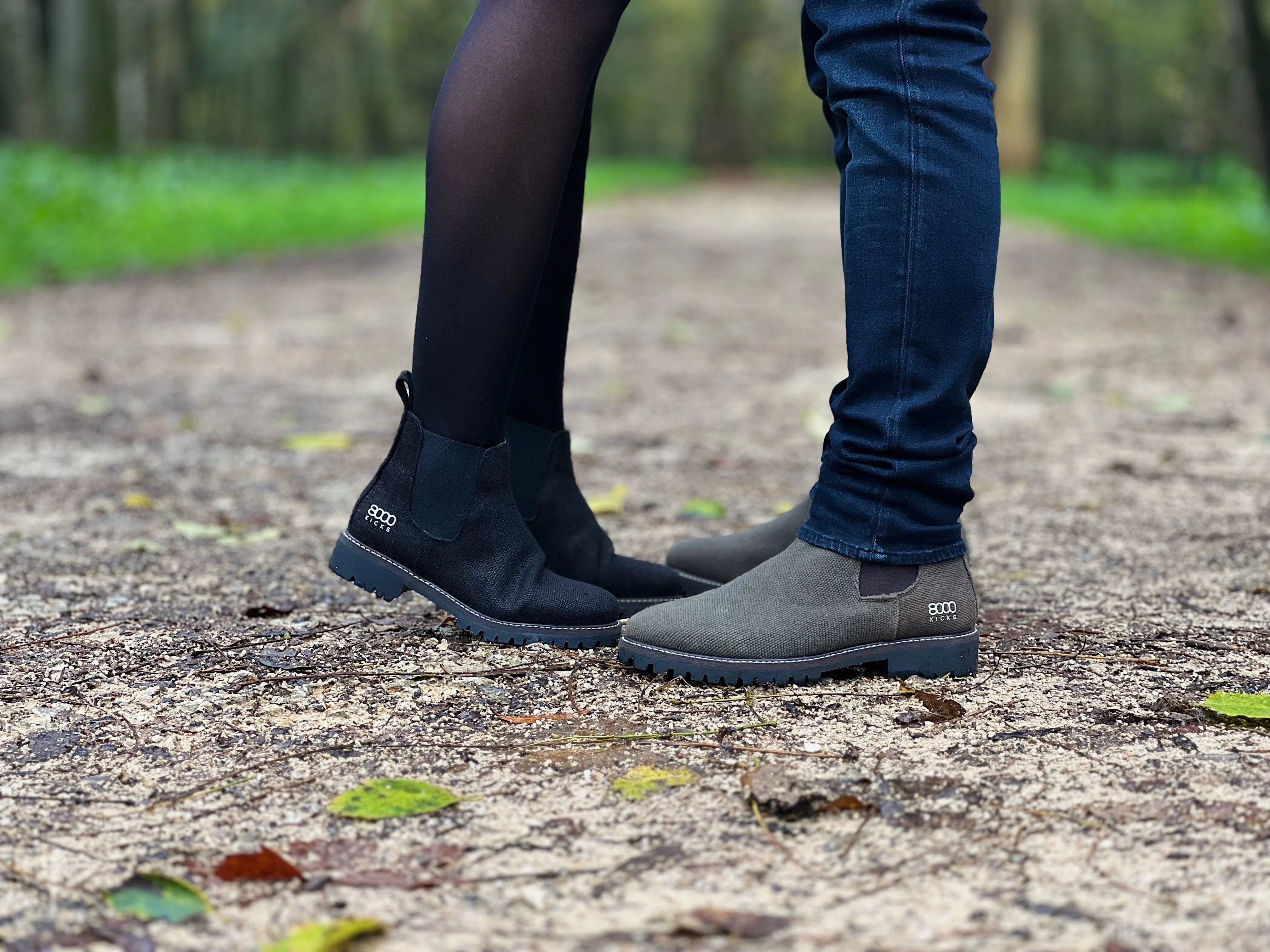 Men's Vegan Hemp Chelsea Boots - Dark Brown Eco-Friendly Shoes | Comfortable & Stylish for Casual Wear, Work & Outdoor Activities