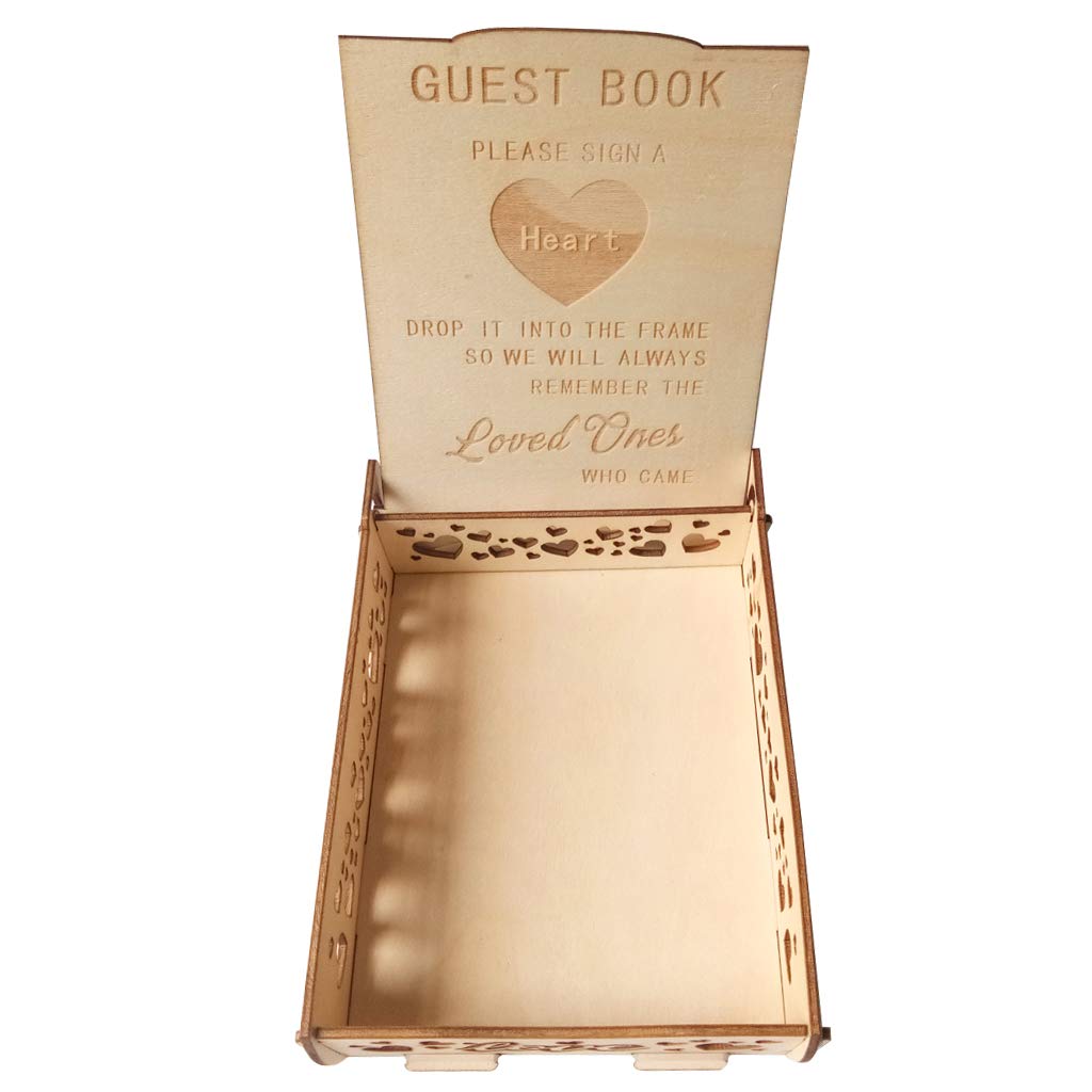 Youngy Wooden Wedding Heart Drop Box - Rustic Guest Book Message Holder for Weddings, Anniversaries & Special Events - Personalized Keepsake Gift for Couples