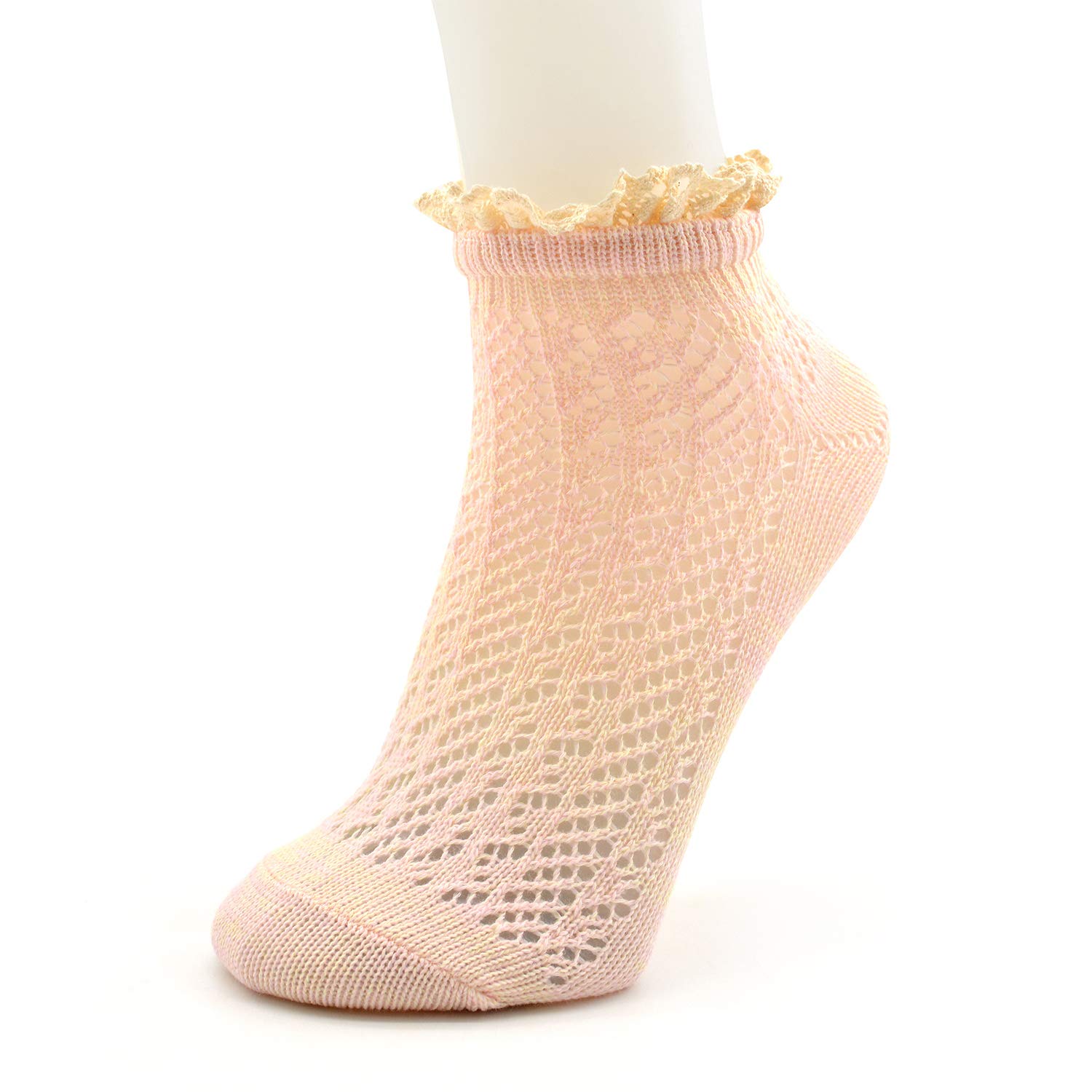 Women's Lace Ruffle Floral Ankle Socks - Cute Frilly Novelty Socks for Women & Girls - Perfect for Casual Wear, Dresses & Fashion Accessories