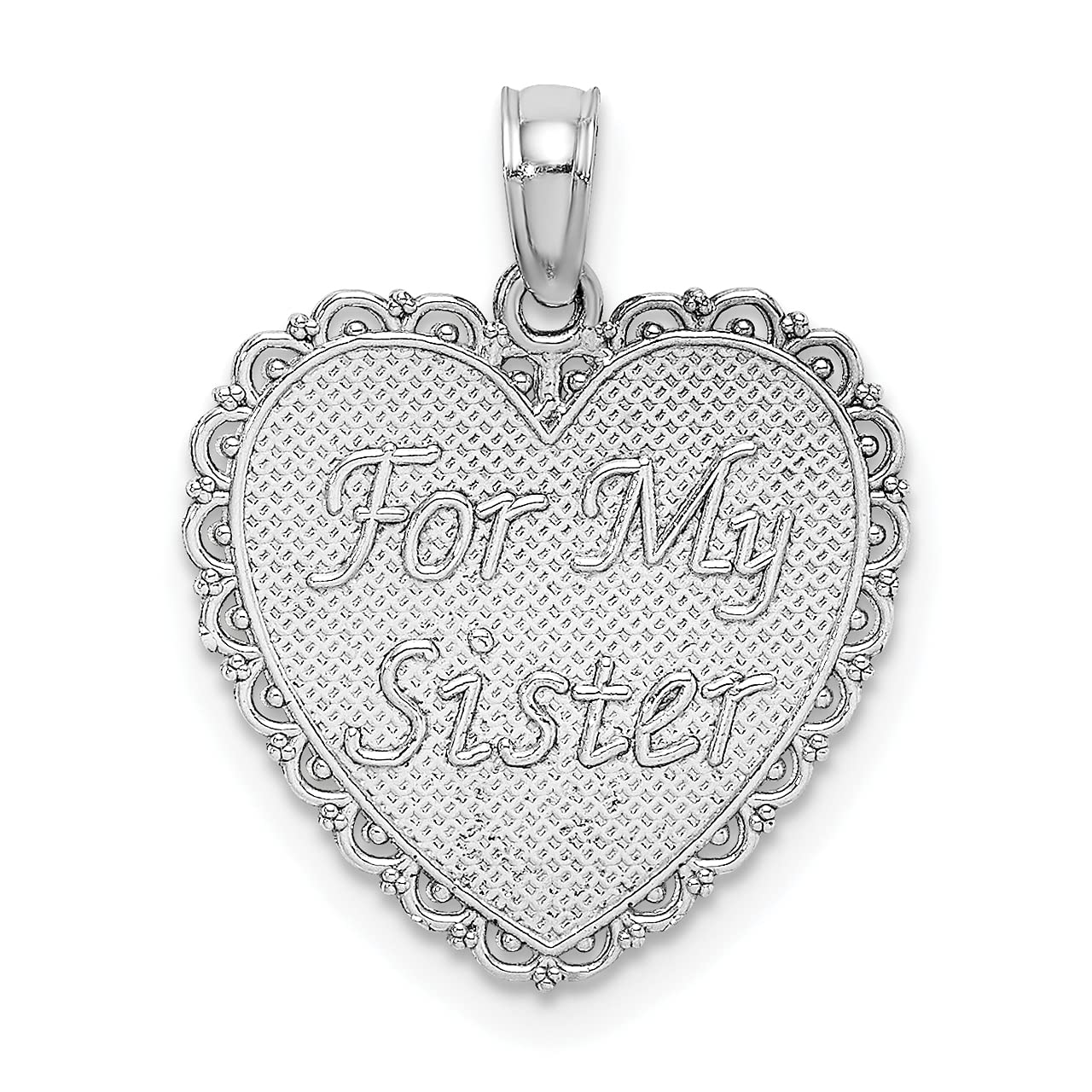 14k White Gold Heart Charm Necklace for Sister - Best Friend Forever Jewelry Gift for Women, Girls - Perfect for Birthdays, Anniversaries & Special Occasions
