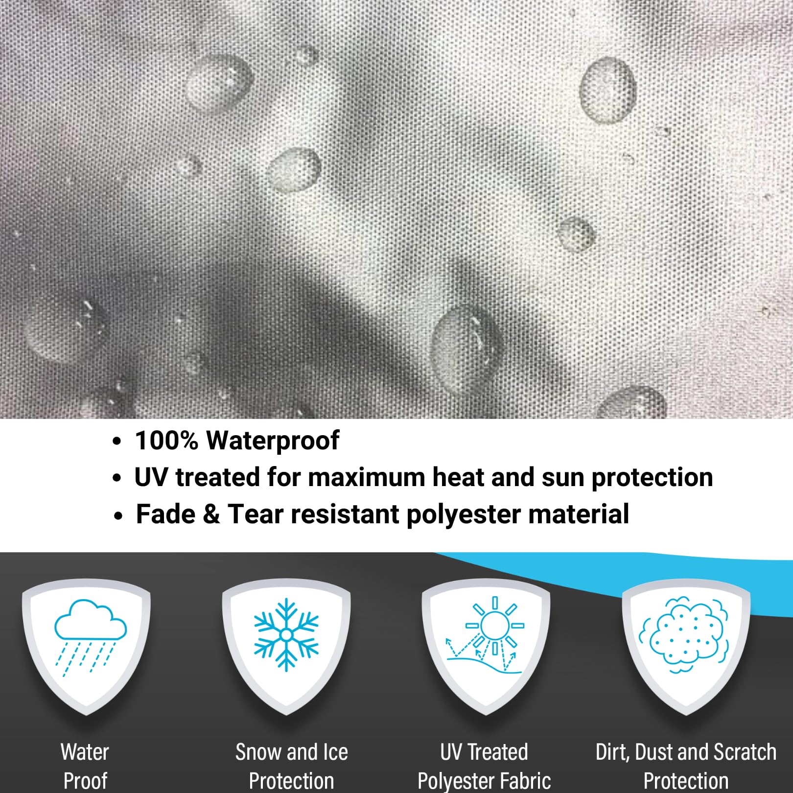 SavvyCraft ShieldAll Heavy Duty RV Trailer Cover - Waterproof Camper Cover with Access Panels for 9-10 ft Travel Trailers | All-Weather Protection for Outdoor Storage & Camping Trips