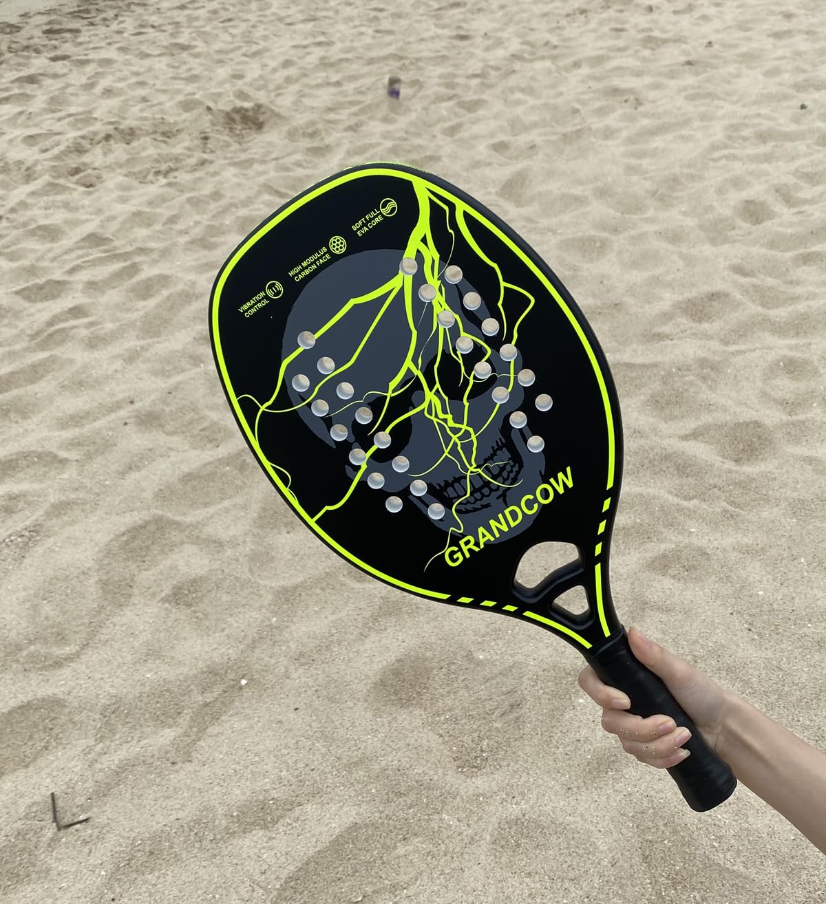 Premium Carbon Fiber Beach Tennis Paddle Racket with EVA Memory Foam Core - Lightweight & Durable for Outdoor Sports, Backyard Games & Beach Activities