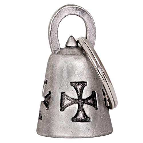 Hot Leathers BEA1005 Silver Iron Cross Guardian Bell for Motorcycles - Protective Bike Accessories for Riders, Bikers & Cruisers (Great Gift for Harley Davidson Enthusiasts)