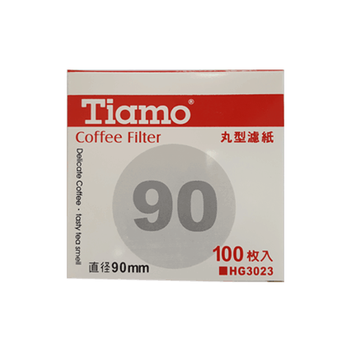 Premium Tiamo 90mm Drip Paper Coffee Filters - Compatible with Pour Over & Drip Coffee Makers - 100 Count, Unbleached & Eco-Friendly for Home & Office Brewing