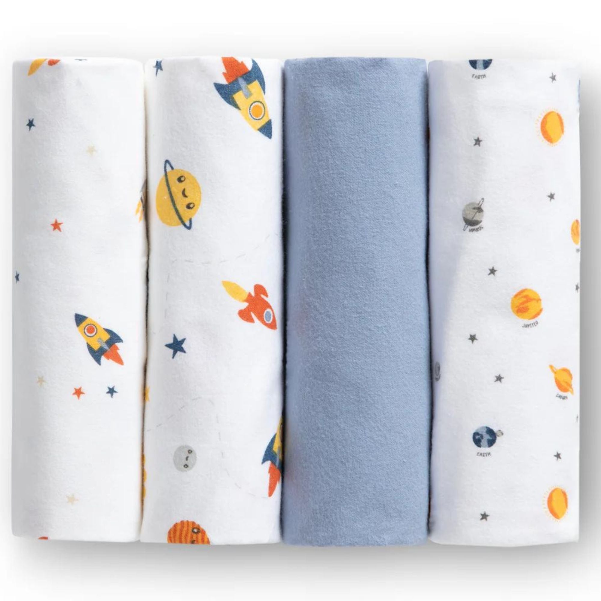 Soft 100% Cotton Flannel Baby Receiving Blankets - 4 Pack for Newborns & Infants - Perfect for Swaddling, Nursing & Cuddling