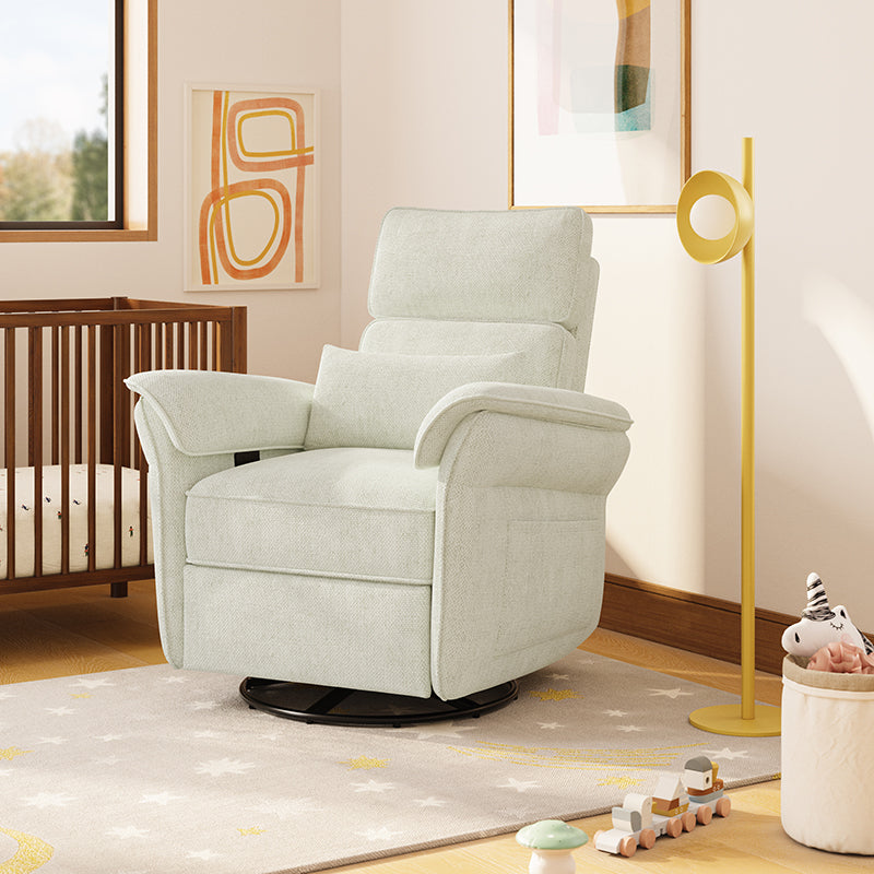Comfortable Nursery Power Glider Recliner Chair with Custom Fabric Options - Perfect for Breastfeeding, Rocking Baby to Sleep & Nursery Decor