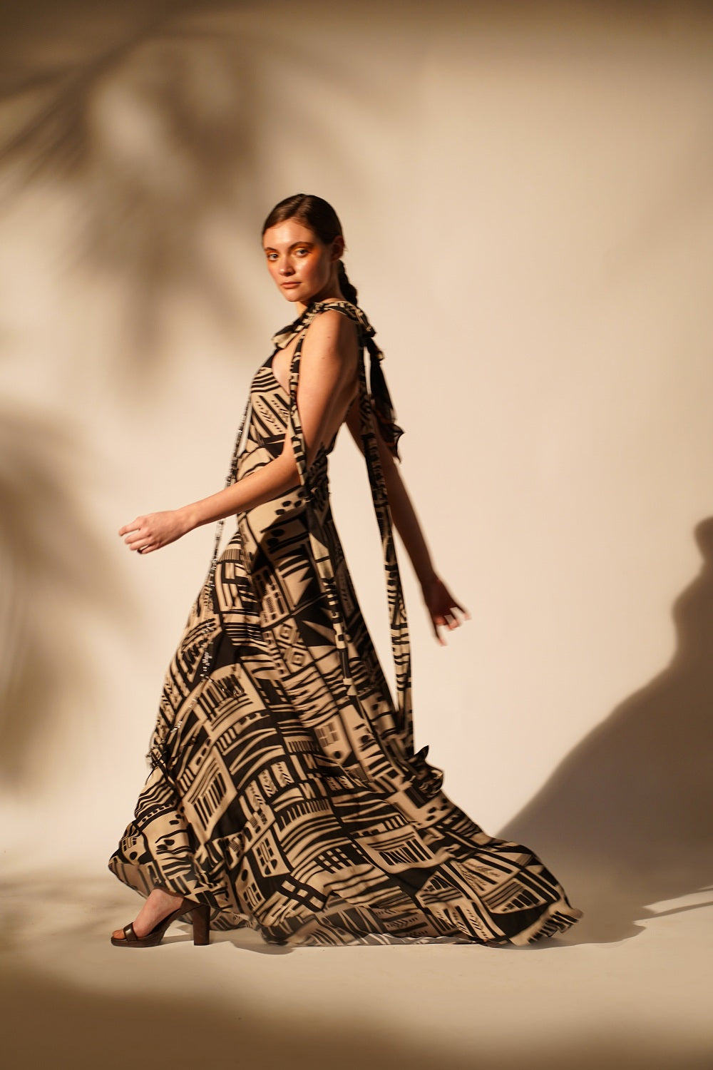 Elegant White Abstract Print One Shoulder Dress for Women - Perfect for Evening Parties, Date Nights & Special Occasions