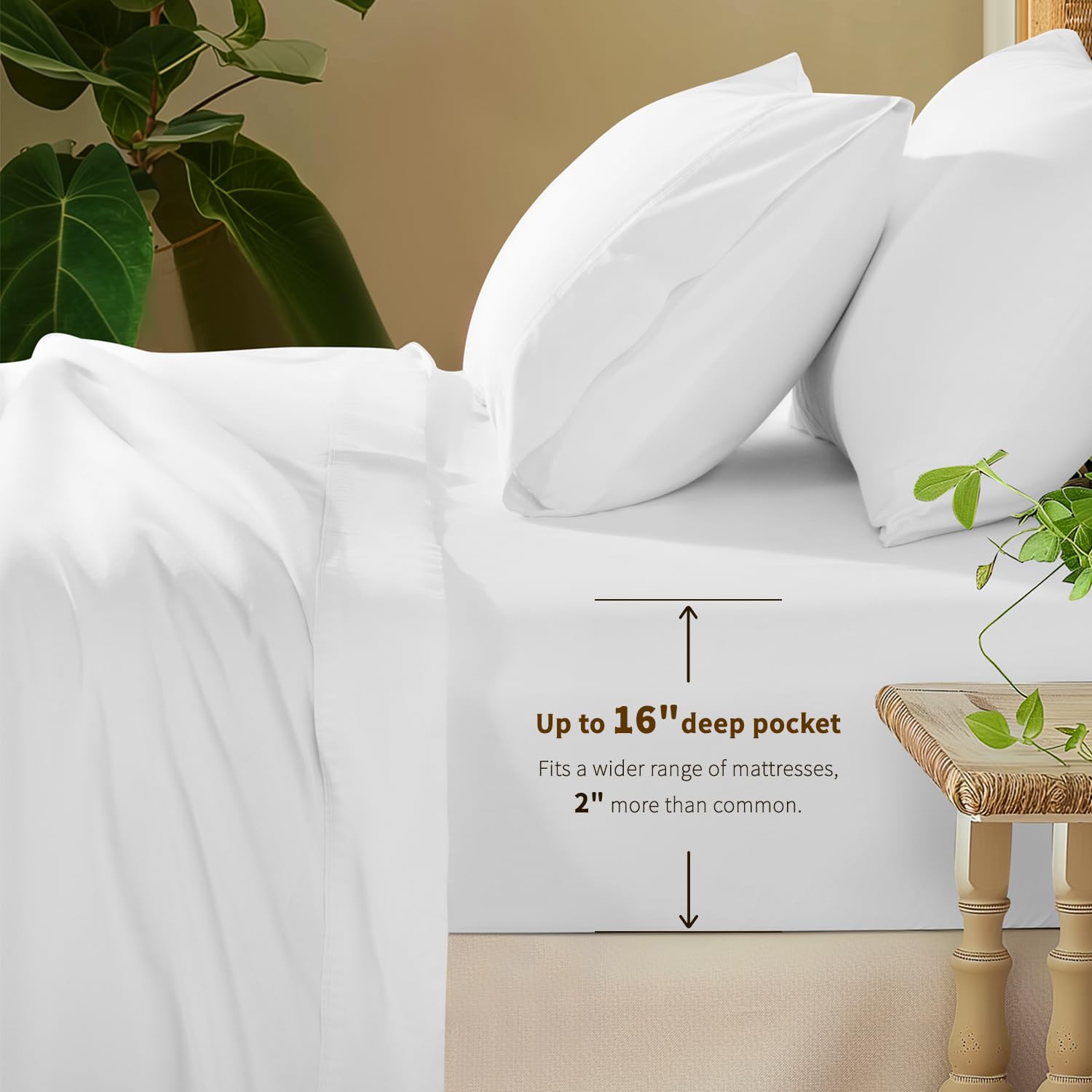 Premium 100% Egyptian Cotton Sheets Set - 800 Thread Count Luxury Bedding, Breathable & Ultra Soft 5-Star Hotel Quality, 16