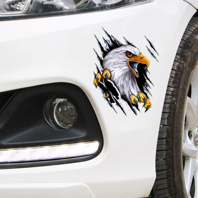 2Pcs 3D Eagle Car Decals - Waterproof Vinyl Stickers for Cars, Trucks, Bumpers, Hoods & Windows - Anti-Scratch Vehicle Styling Accessories - Perfect for Automotive Decoration & Personalization