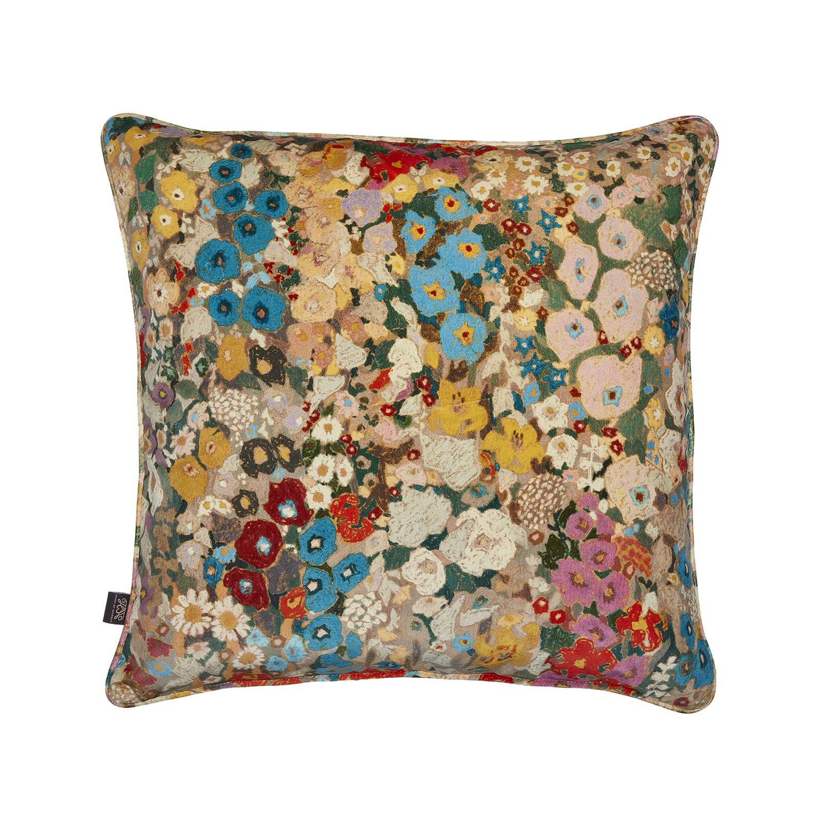 HOLLYHOCKS Large Velvet Cushion - Soft Autumn Throw Pillow for Sofa, Bed & Home Decor | Cozy Fall Living Room Accessory