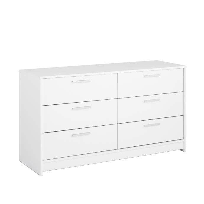 Studio Essentials 6-Drawer Dresser - White & Espresso Wooden Storage Cabinet for Bedroom Organization | Perfect for Small Spaces, Dorm Rooms & Apartment Decor